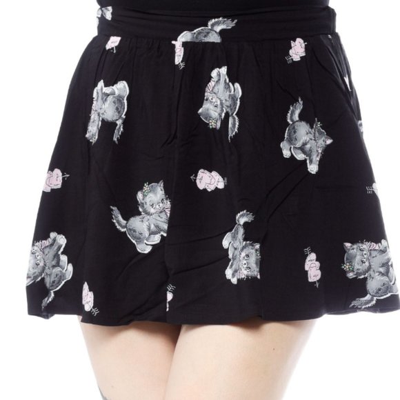 Dolls Kill Dresses & Skirts - Iron Fist Pussy Cat retro mini skirt